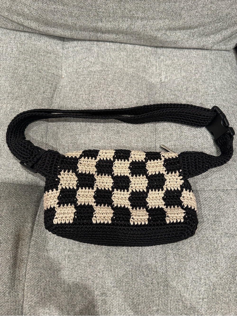 The Sak Black & Cream Crochet Checkerboard Crossbody - Picture 2 of 2